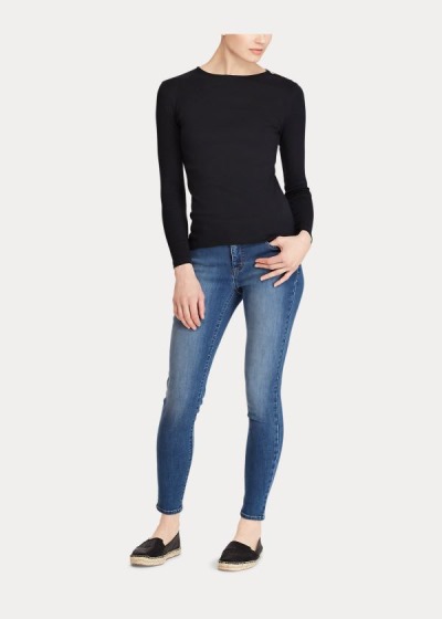 Ralph Lauren Button-Shoulder Crewneck Top Dame Danmark (CTMWK6428)